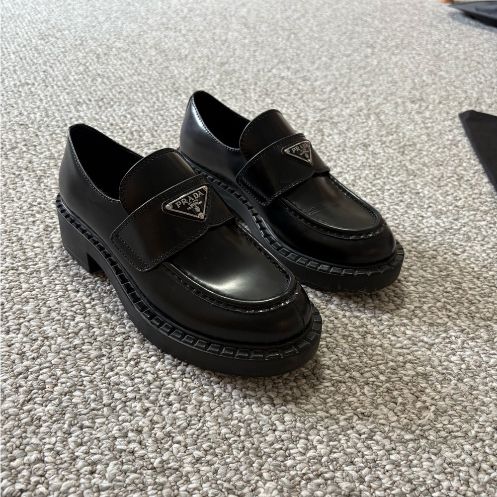 Prada Women's Black Leather Loafers